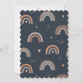 Boho Unicorn Modern Navy Girls Niedliche Geburtsta Einladung (Rückseite)