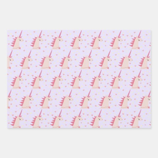 Boho Unicorn pastels Geschenkpapier Set (Vorderseite)