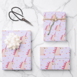 Boho Unicorn pastels Geschenkpapier Set