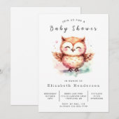 Boho Unique Owl Babydusche Einladung (Vorne/Hinten)