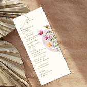 Boho Unique Spring Wildblume Whimsical Wedding Menükarte