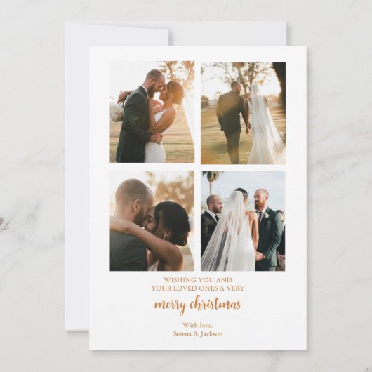 Boho Unser erster Weihnachts-Urlaub im Neuvermählt Einladung (Rückseite)