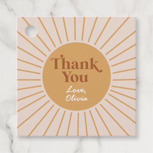 Boho unser kleiner Sonnenschein vielen Dank Geschenkanhänger (Vorderseite)