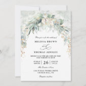 Boho üppige Grün Budget QR-Code-Hochzeit Einladung (Vorderseite)