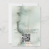 Boho üppige Grün Budget QR-Code-Hochzeit Einladung (Rückseite)