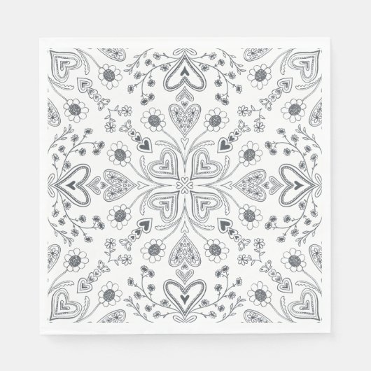 Boho Valentine Garden Serviette (Vorderseite)