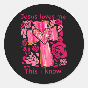 Boho Valentine Jesus Lieben mir Dies ich kenne Chr Runder Aufkleber