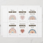 Boho Valentine’s Day Cards for Kids Classroom Briefbogen (Vorne/Hinten)