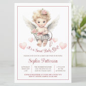 Boho Valentine Sweetheart Cherub Babydusche Einladung