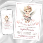 Boho Valentine Sweetheart Cherub Babydusche Einladung