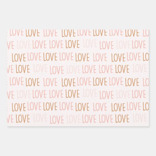 Boho Valentine's Day Pastel Liebe Herz Geschenkpapier Set (Vorderseite 3)