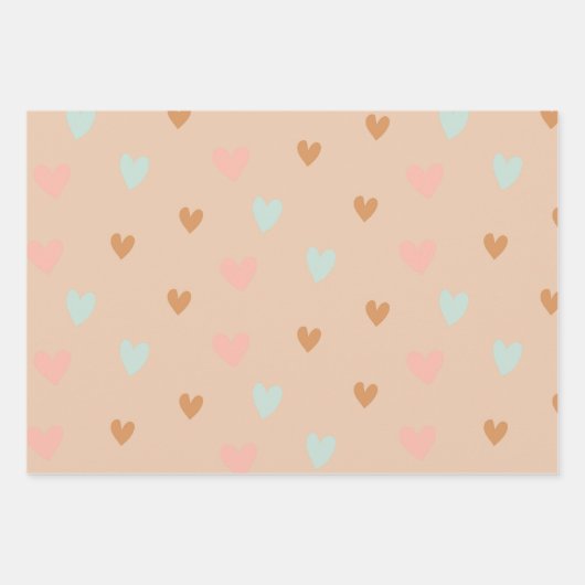 Boho Valentine's Day Pastel Liebe Herz Geschenkpapier Set (Vorderseite 2)