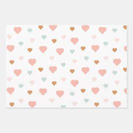 Boho Valentine's Day Pastel Liebe Herz Geschenkpapier Set