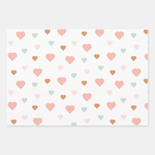 Boho Valentine's Day Pastel Liebe Herz Geschenkpapier Set (Vorderseite)