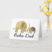 Boho Vater, Goldener Elefant Karte (Gelbe Blume)