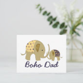 Boho Vater, Goldener Elefant Postkarte (Stehend Vorderseite)