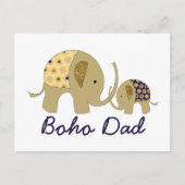 Boho Vater, Goldener Elefant Postkarte (Vorderseite)