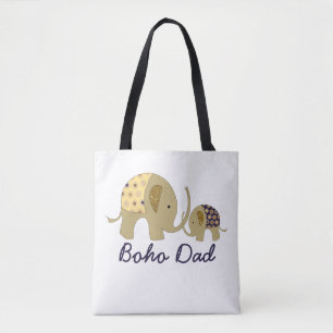 Boho Vater, Goldener Elefant Tasche