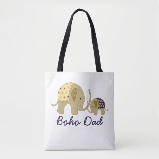 Boho Vater, Goldener Elefant Tasche (Vorderseite)