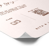 Boho Venmo Tipp Ihr Barkeeper Hochzeitszeichen Poster (Ecke)