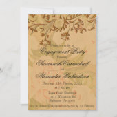 Boho verblasste Blume und dekorative Gold-Verlobun Einladung (Vorderseite)