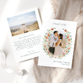 Boho verbrannte orange Blume Kranz Hochzeitsfest F Dankeskarte