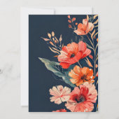 Boho verbrannte orange Erden Ton blumensüß 16 Einladung (Rückseite)