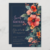 Boho verbrannte orange Erden Ton blumensüß 16 Einladung (Vorne/Hinten)