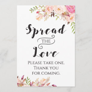 Boho verbreitete die Liebe Signing 12x18" Größe Einladung