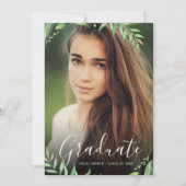 Boho Verlasse Foto Abschluss Einladung (Vorderseite)