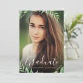 Boho Verlasse Foto Abschluss Einladung (Stehend Vorderseite)