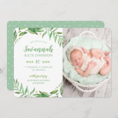 Boho Verlasse Foto Birth Ankündigung (Vorne/Hinten)