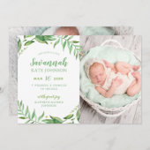 Boho Verlasse Foto Birth Ankündigung (Vorne/Hinten)