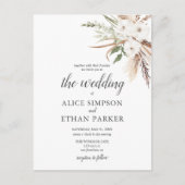 Boho Verlasse Pampa Grass Wedding Einladung (Vorderseite)