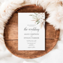 Boho Verlasse Pampa Grass Wedding Einladung