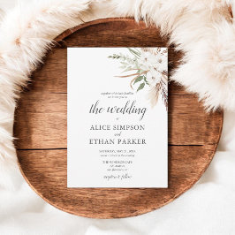 Boho Verlasse Pampa Grass Wedding Einladung