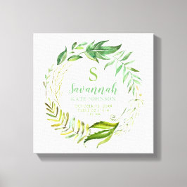 Boho Verlasse Personalisierte Baby Birth Stats Leinwanddruck