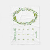 Boho Verlasse Personalisiertes Baby Milestone Foto Fleecedecke (Vorderseite)