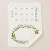 Boho Verlasse Personalisiertes Baby Milestone Foto Sherpadecke (Vorderseite)