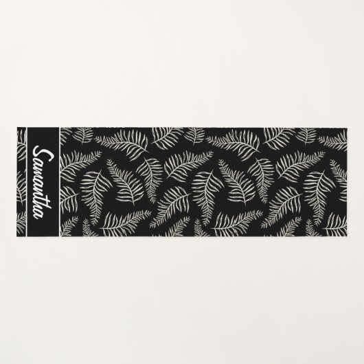 Boho Verlasse Schwarz-Weiß-Eleganz Yogamatte (Vorderseite (Horizontal))