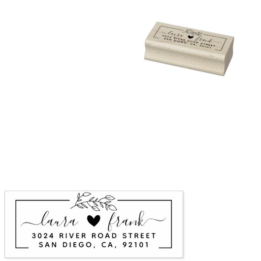 Boho Verlasst Couple Names Wedding Rücksendeadress Gummistempel (Stempel)
