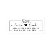 Boho Verlasst Couple Names Wedding Rücksendeadress Gummistempel (Prägung)