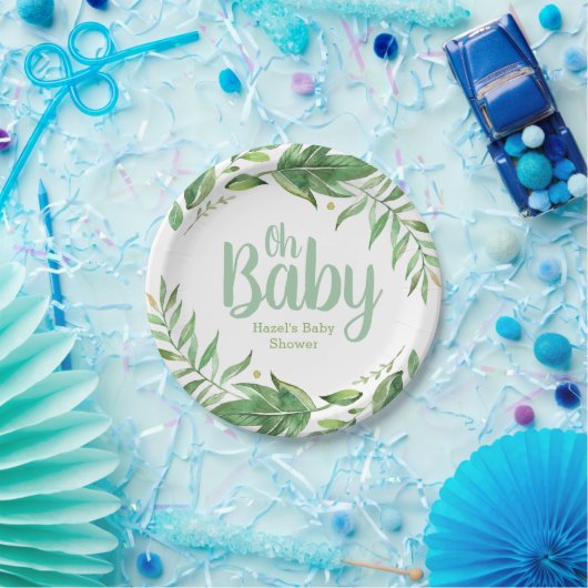 Boho Verlasst Personalisierte Babydusche Pappteller (Party)