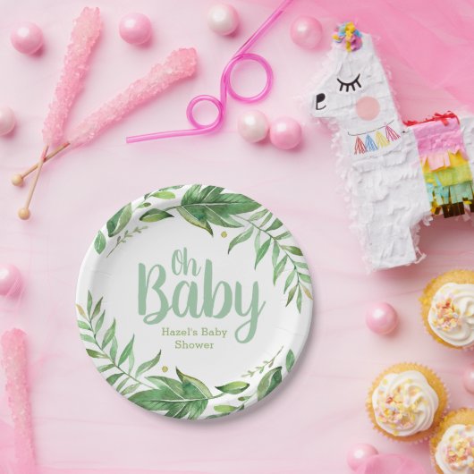 Boho Verlasst Personalisierte Babydusche Pappteller (Party)