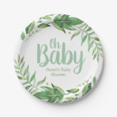 Boho Verlasst Personalisierte Babydusche Pappteller (Vorderseite)