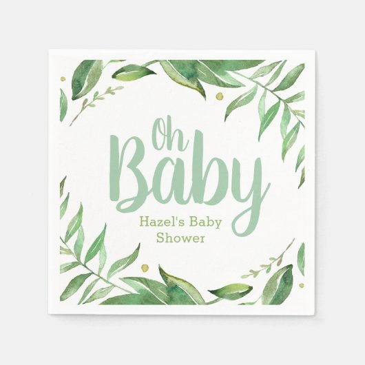 Boho Verlasst Personalisierte Babydusche Serviette (Vorderseite)