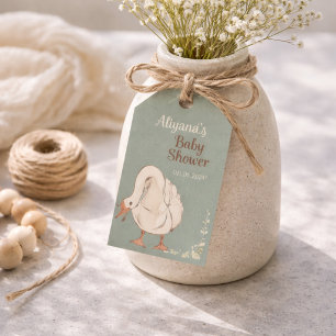 Boho Verrückte Gans Personalisierte Babyparty Geschenkanhänger