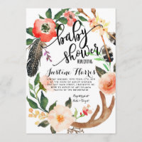 Boho versieht Babyparty-Einladung mit Federn