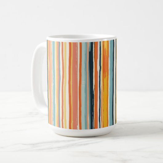 Boho Vertikalstreifen Kaffeetasse (Vorderseite Links)