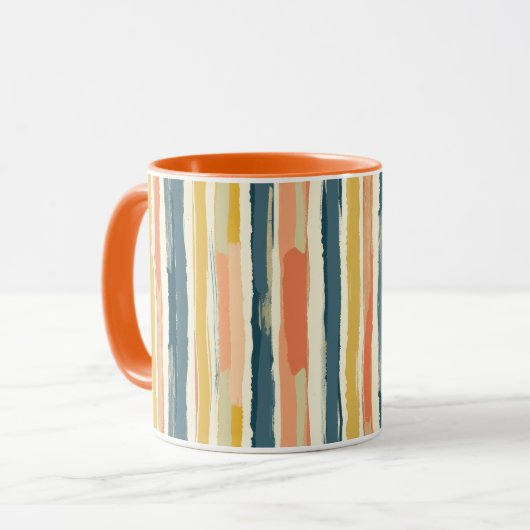 Boho Vertikalstreifen Tasse (Vorderseite Links)